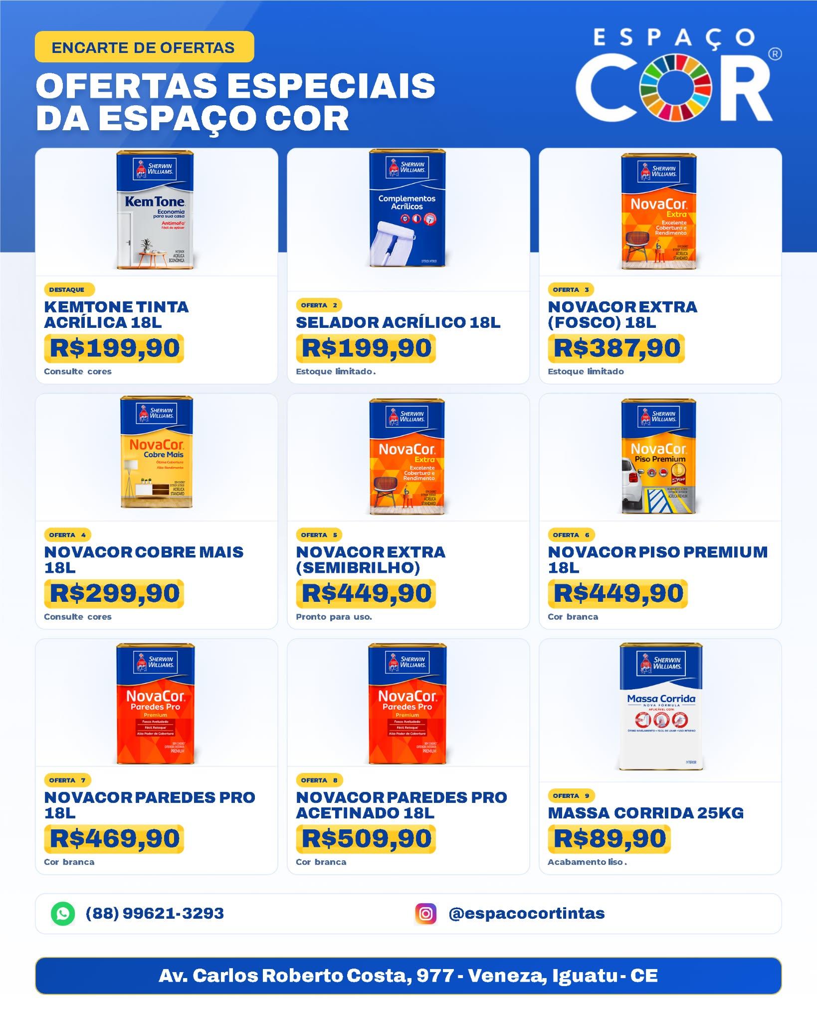Encarte de ofertas Sherwin-Williams na Espaço Cor