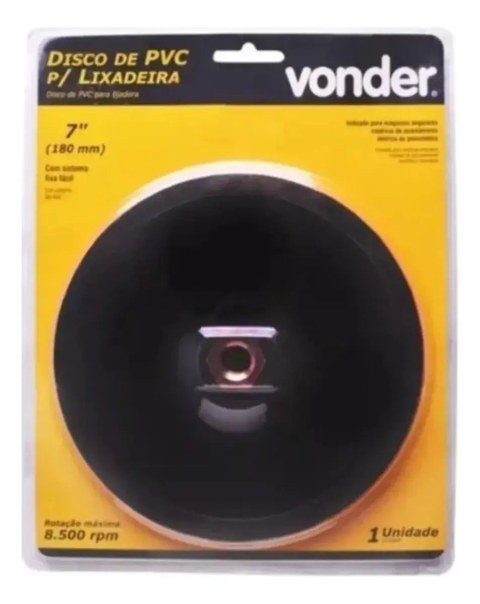 Disco PVC 7 180 mm P/lixad C/fix Facil Vonder