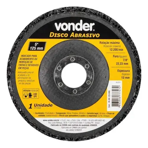 Disco Abrasivo 5 125 mm Vonder
